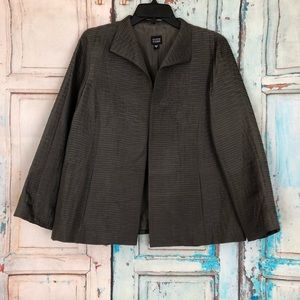 Eileen Fisher Silk Textured Open front Jacket Size Medium